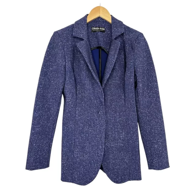 Chiara Boni La Petite Robe Lua Jacket Blazer Sz 42 US 6 Donegal Blue MSRP $750