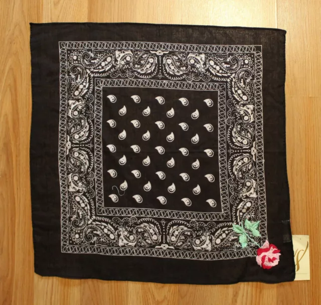 New Collection XIIX Rock & Rose Square Bandana Scarf  nwt #CE20