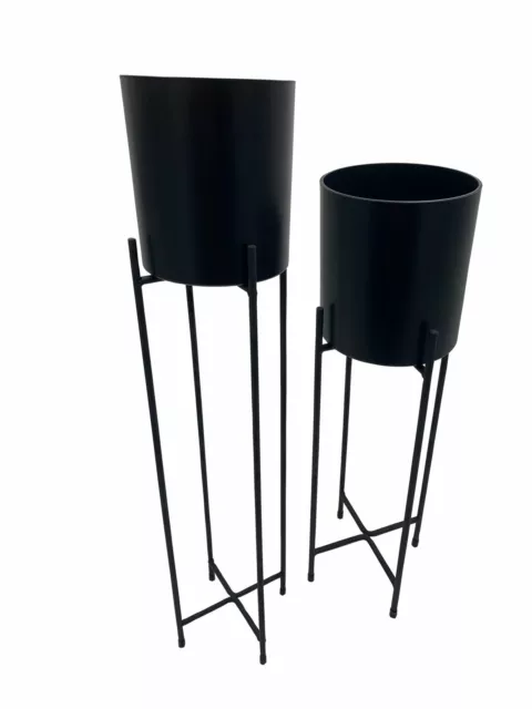 Vaso per Piante Con Eisenständer 2er-Set Vaso da Fiori Secchio Porta Fiori Vaso
