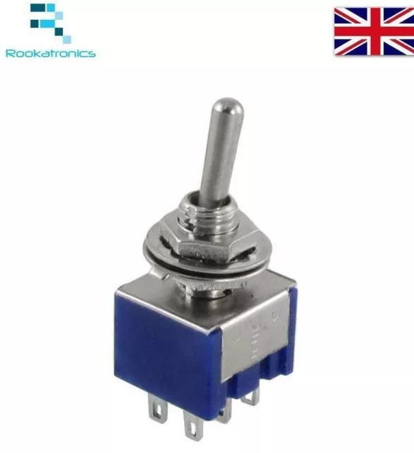 Miniature Toggle Switch DPDT ON-ON  6A 125V New High Quality Free Postage