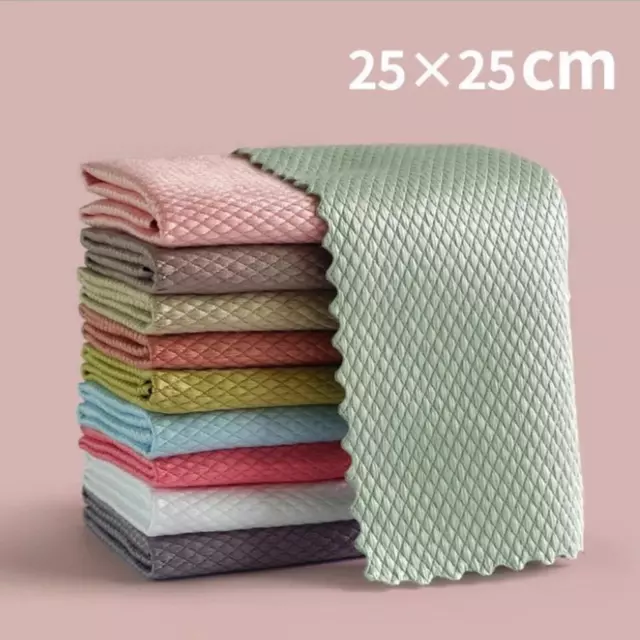 10PCS Reusable Streak-Free Miracle Cleaning Cloths Magic Kitchen Rag NanoScale