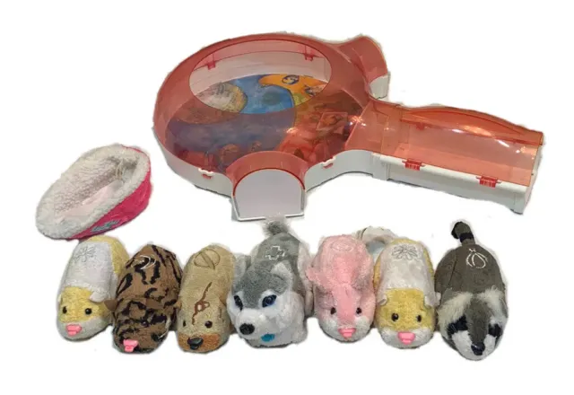 Zhu Zhu Pets Lot Of 7 Hamster Dog Collectible Plus Arena Accessories FREE SHIP