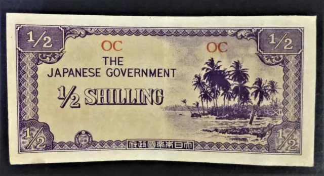 WW2 JIM - Japanese Invasion Money - Oceania Half Shilling 1942 Note