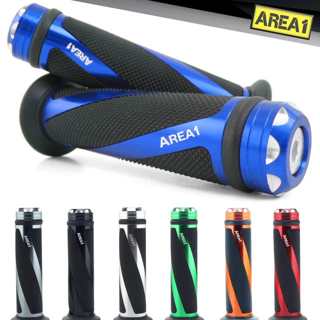 Poignées Universelles Pour Moto/scooter - Diamètre 22/24-25 Mm, Couleur Bleu, Area1