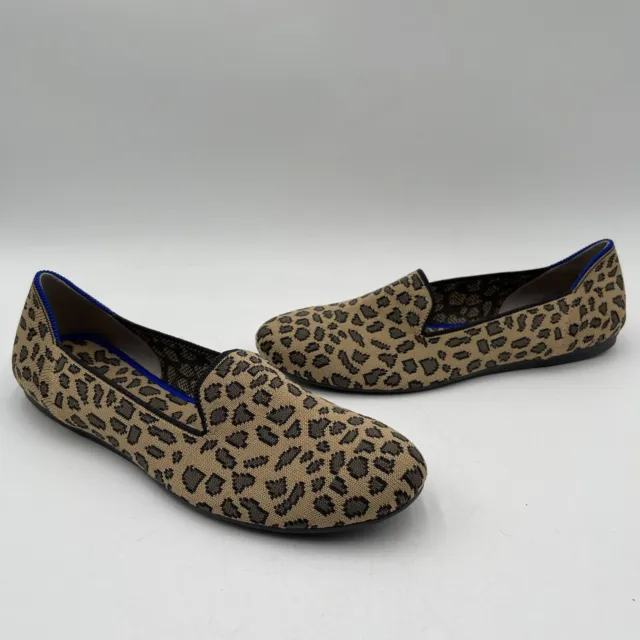 NWOB Rothy’s “THE FLAT” Loafer Leopard Print Knit Round Toe Slip On Flats Size 9