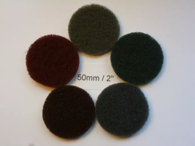 Non-woven Abrasive Discs Hook and Loop Backed 2" / 50mm Mixed Grit Pack of 10