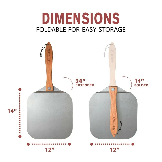 German Pizza Peel Pan With Folding Wood Handle - Kitchen And Restaurants - Ce