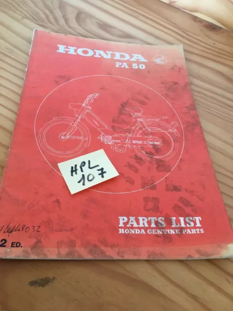 Honda PA50 PA 50 Camino Hobbit parts list catalogue pièces détachées éd.2 1976