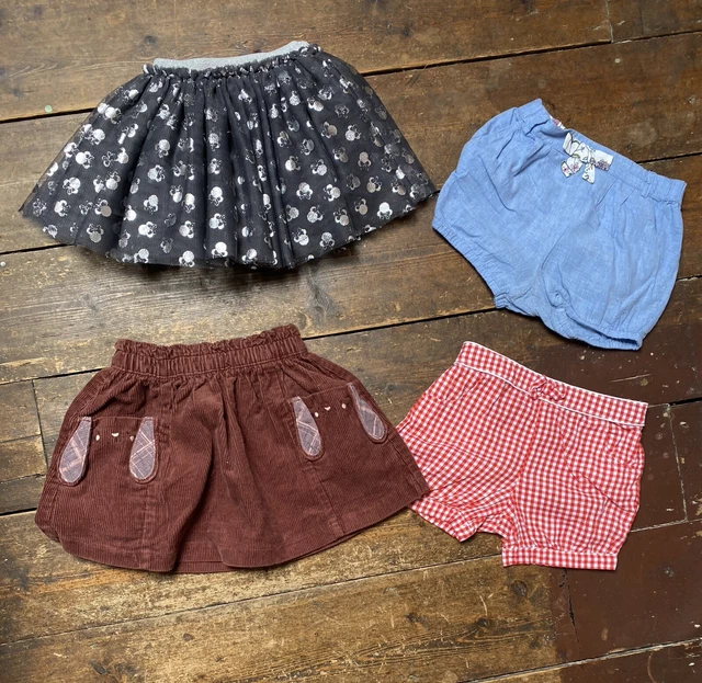 Pacchetto ragazze 12-18 mesi calze pantaloncini gonne Next H&M estate Minnie mouse