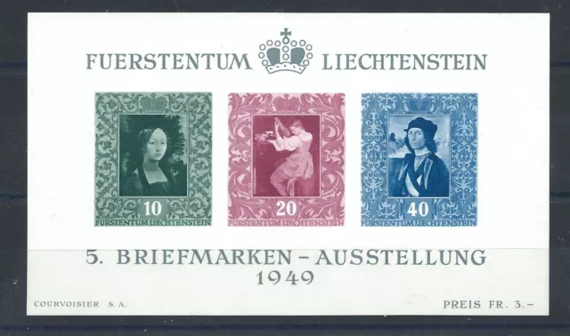 Liechtenstein Bloc N°8** (MNH) 1949 - 5éme Exposition philatélique de Vaduz