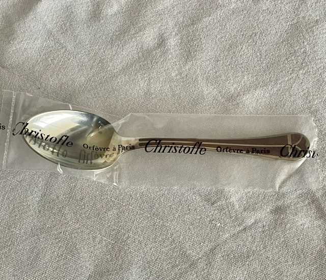 4 Cuillères à Moka/café Christofle – Modèle Talisman, Argent émaillé, Poinçons