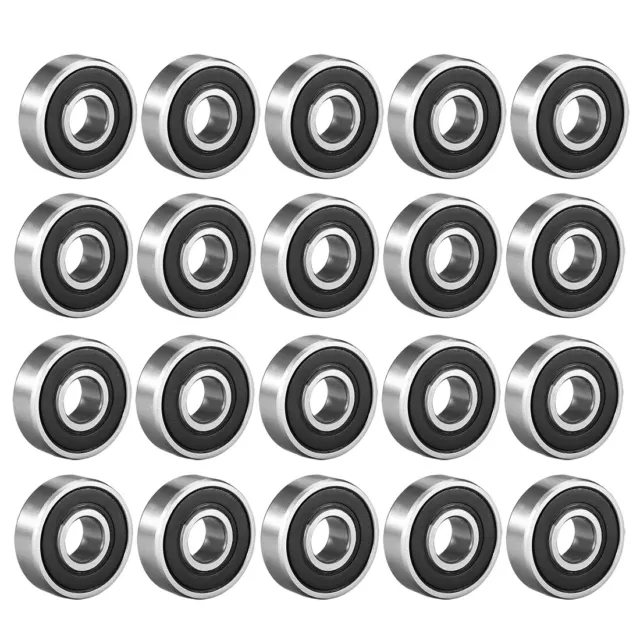 20Pcs 608 2RS 608RS Ball Bearing Rubber Double Sealed Deep Groove 8x22x7mm