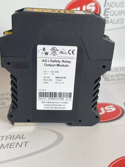 Bihl & Wiedemann AS-i Safety Relay Output Module BWU2236 2