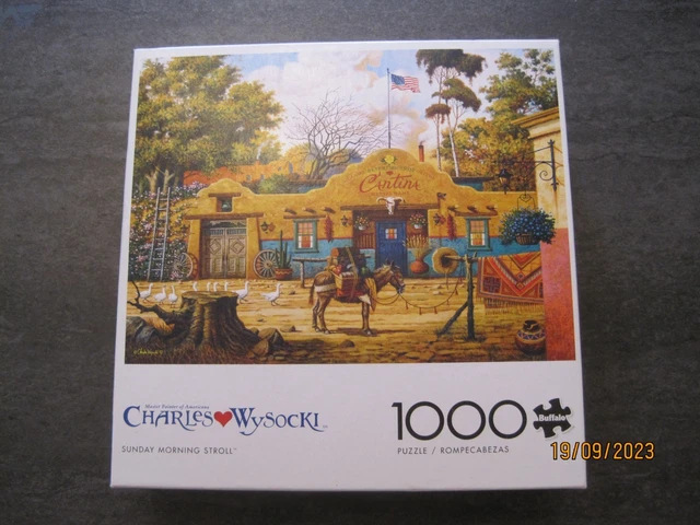 Buffalo Games Sunday Morning Stroll 1000 Piece Jigsaw Puzzle - Charles Wysocki Americana Art