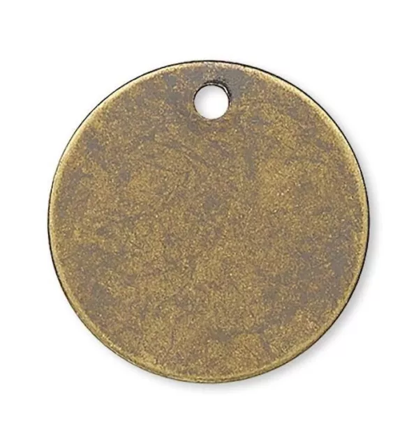 100 Antiqued Gold Plated Brass 15mm Flat Round Disc Coin Charms for Stamping