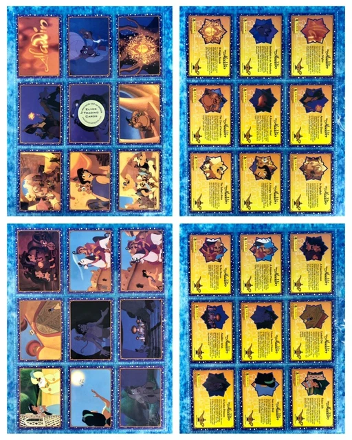 ALADDIN DISNEY ANIMATION trading card complete set by Panini 1993 ...