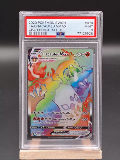 ⭐Carte Pokémon Dracaufeu Charizard Vmax Rainbow Rare 074/073 Gold