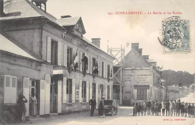 Cpa 60 Cuise La Motte / La Mairie Et Les Ecoles