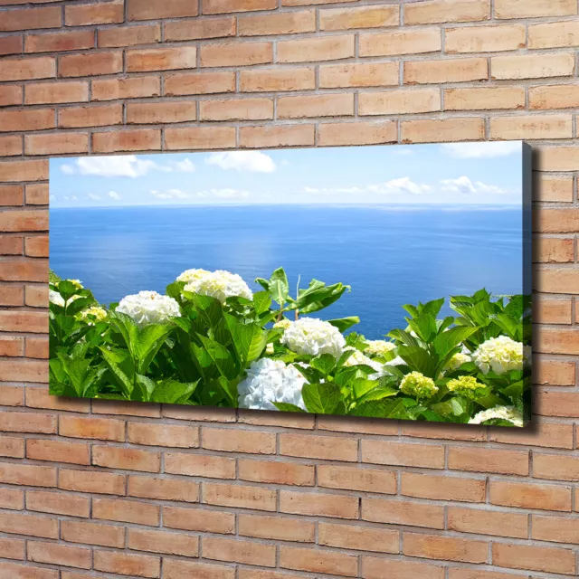 Tulup Image Sur Toile Tableau Imprimé 120x60cm - Fleurs Au Bord De La Mer