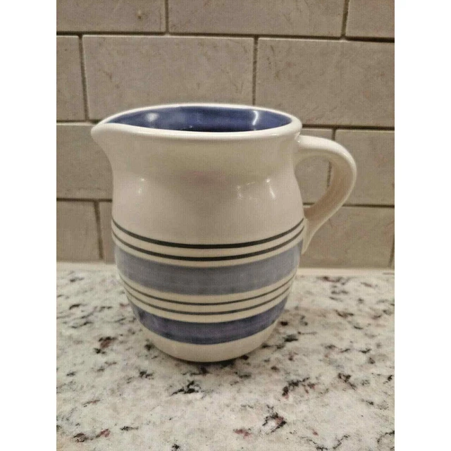 Pfaltzgraff RIO 4" Creamer 920705 Blue Stripes Mexico Pottery