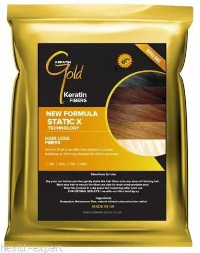 Haarverdickungsfasern | Haarausfall & Kahlheit | 100% natürliches Keratin | 4 Farbtöne