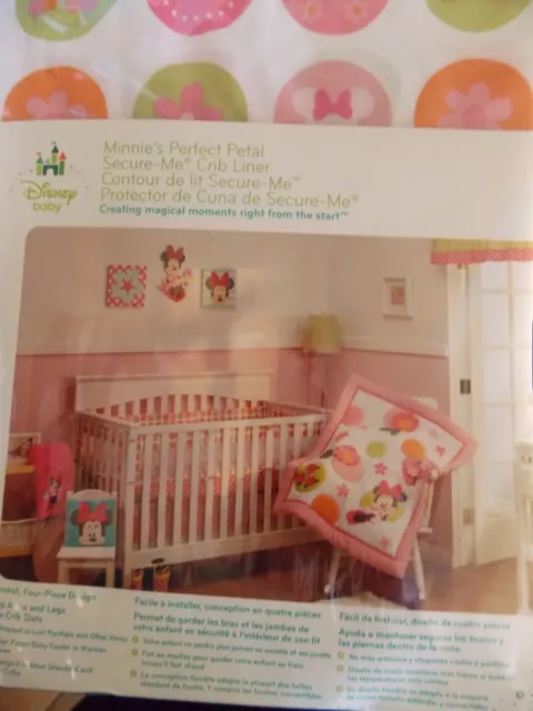 New Disney Baby Minnie's Perfect Petal Secure Me  Crib Liner