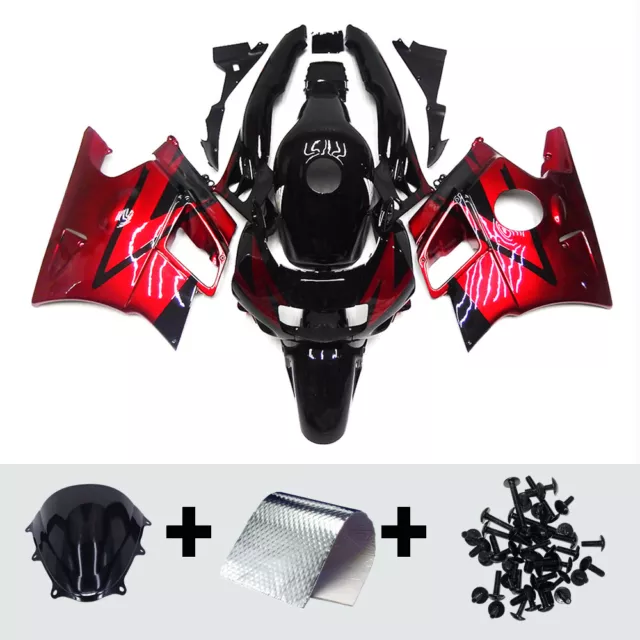 ABS Fairings Kit For Honda 1991 - 1994 CBR600F2 1992 1993 F2 Bodywork Black Red