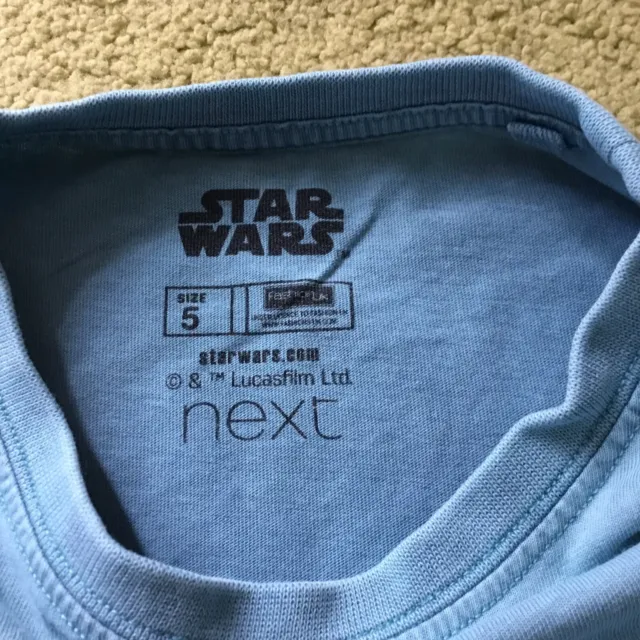 Next boys age 5 Star wars turquoise blue long t-shirt. Excellent condition 3