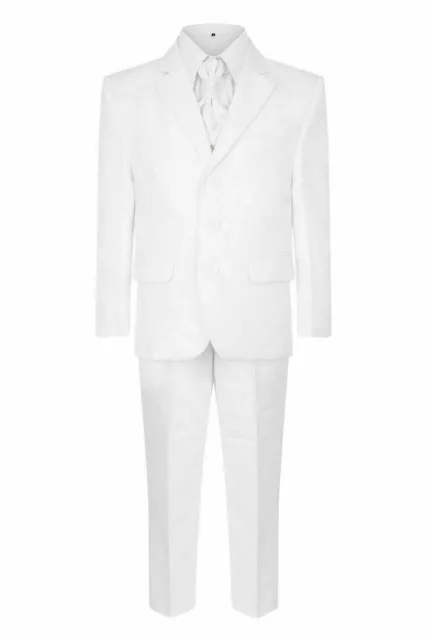 Boys Finest Suit Cream Or White Wedding Holy Communion Baptism Formal  1 -16 Rs