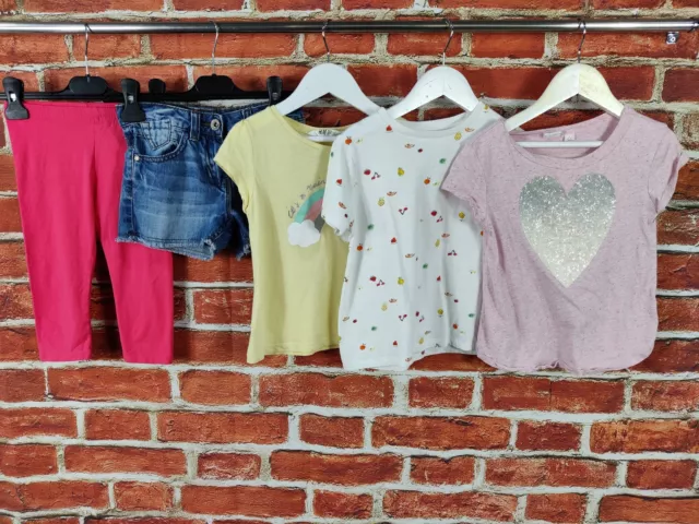 Girls Bundle Age 5-6 Years Next Gap H&M Denim Shorts Leggings Top T-Shirt 116Cm