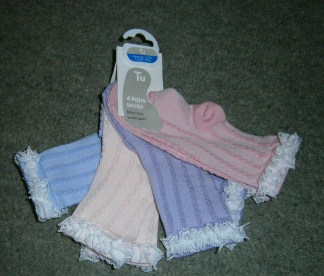 Chaussettes filles Tu Frilly 12-24 mois 4 paires neuves avec étiquettes