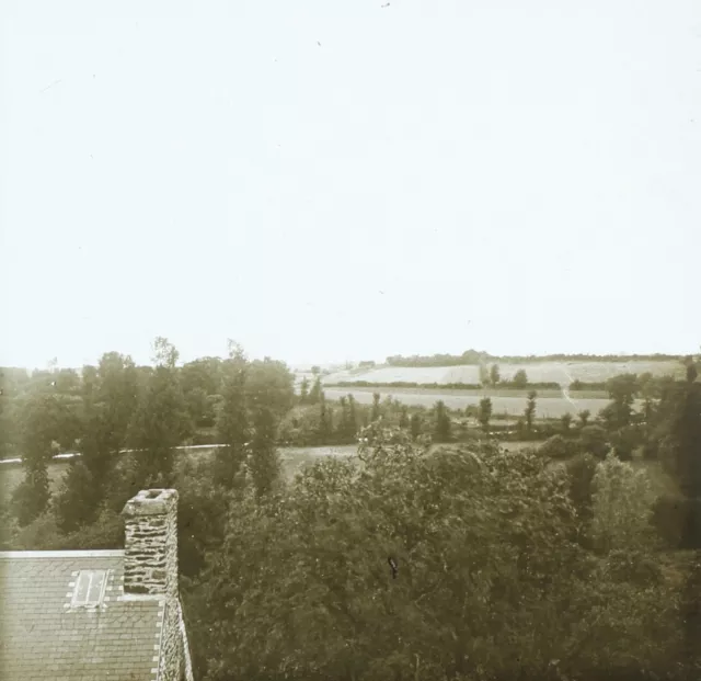 France Paysage c1920 Photo Plaque de verre Vintage V36L1n 