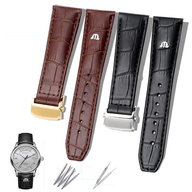 Genuine Leather Strap Fit For Maurice Lacroix Eliros With Folding Buckle Band