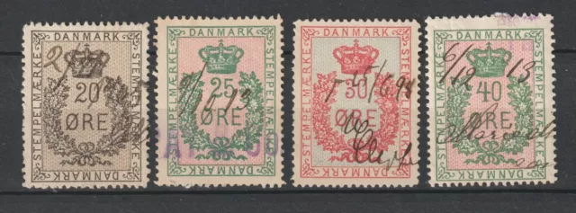 Denmark Revenue Stamp Fiscal Fiscaux Excise Stempelmaerke Danmark Selection 4