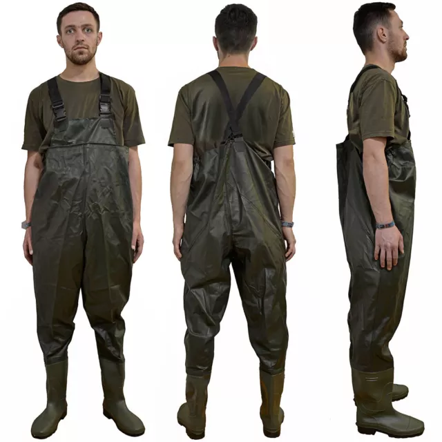 Chest Waders PVC Waterproof Size 7 8 9 10 11 12 Fly Coarse Fishing Flooding Work