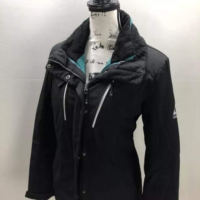 GERRY Full Zip & Snap Up Long Sleeve Black Casual Jacket Women's Size Medium