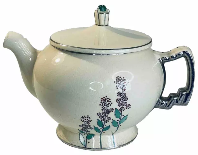 Leigh Ware Purple Wildflowers Tea Pot Vintage USA by Leigh Potters