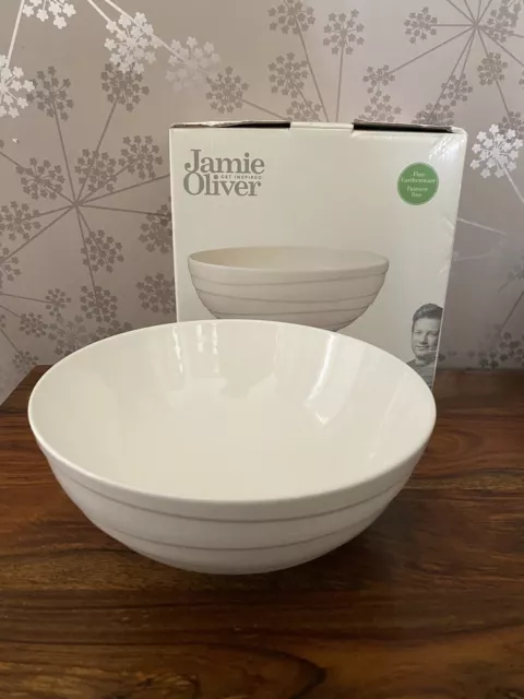 Jamie Oliver Get Inspired weiße Erdwarenschale 24 cm breit - MIT BOX - 2009