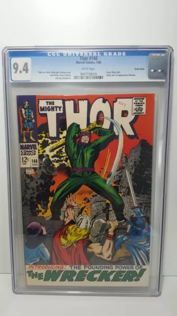 Thor 148 CGC 9.4 W Green River Pedigree. Origin & 1st Wrecker Origin Blackbolt