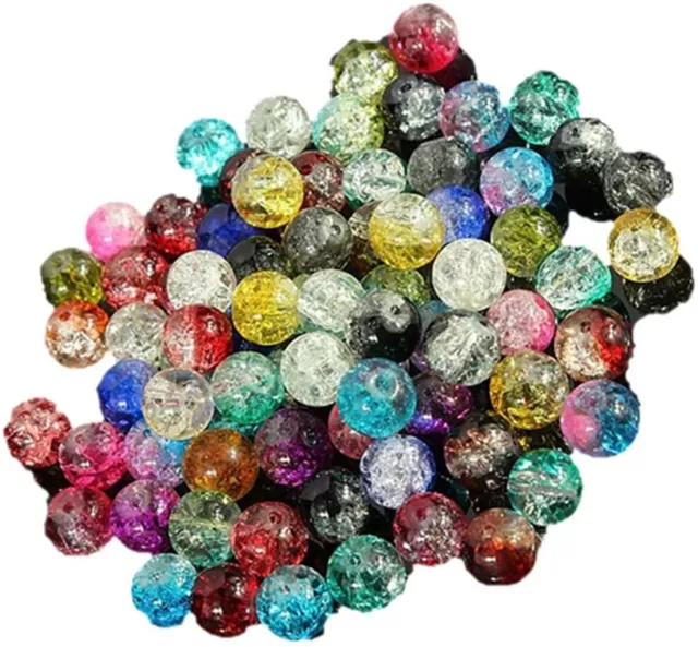 100pcs 6mm Mixed Colourful Glass Crystals Beads for Jewellery Making Crafts DIY
