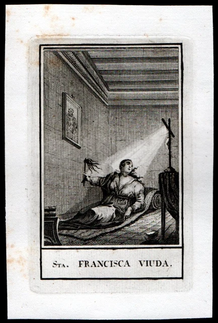 Antico inserzione 1800 de Sta Francisca Viuda santino estampa holy card
