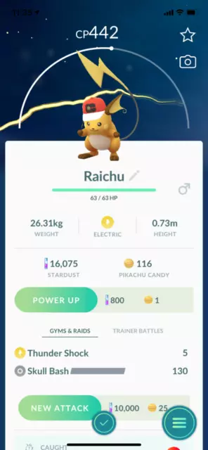 Pokemon TRADE - Raichu with World Cap !! Safe, Cheap & Fast !!