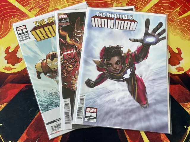 Invincible Iron Man #1 & 2 Variants Ivan Tao + Demonized & 2Nd Print Nm | Marvel