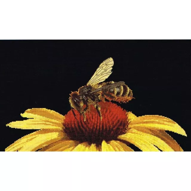 Cross-stitch kit thea gouverneur Bee On Echinacea Yellow 585-05 45x21cm