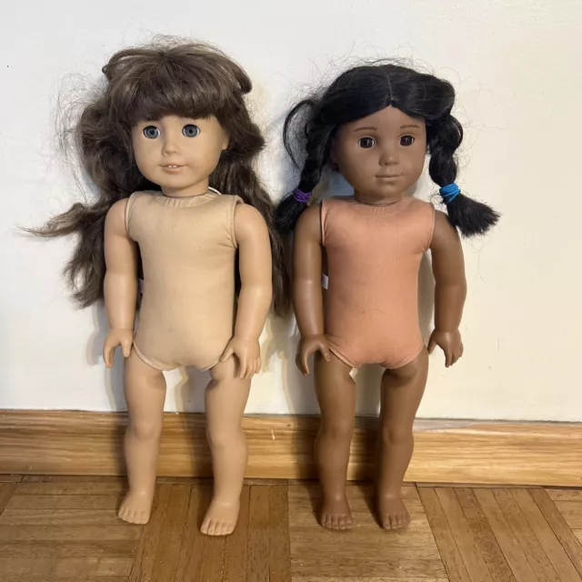 Lot Of 2 American Girl Doll 18" Kaya & Molly Pleasant Company For Part Or Repair
