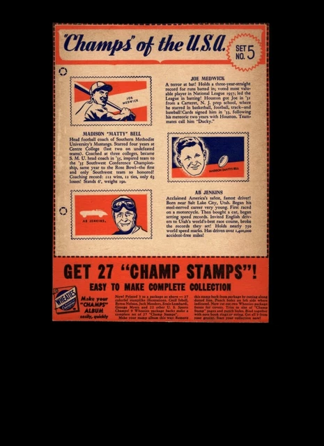 1930-38 Wheaties Set-Break #  5 Champs Full Panel Medwick *GMCARDS*