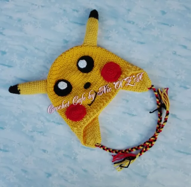 Pokemon  Pikachu Crochet baby Hat photo prop baby shower gift newborn toddler