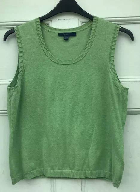 Boden lime green cotton mix tank top / sleeveless knitted top size 16