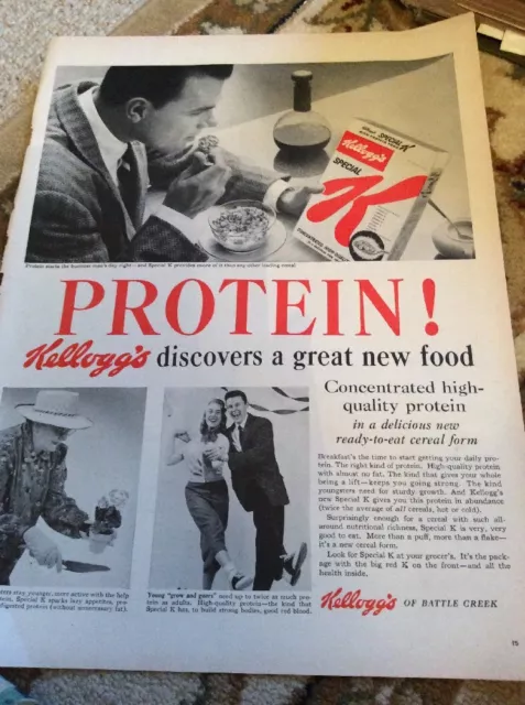 Q1b Ephemera 1956 Advert Folded Kellogg's Battle Creek