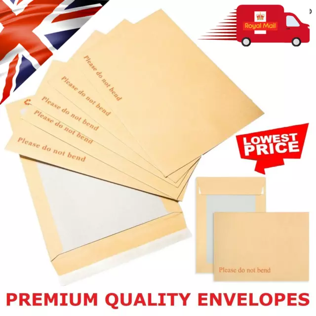 Brown Hard Board Back Backed Please Do Not Bend Envelopes Manilla, A3,A4,A5,A6